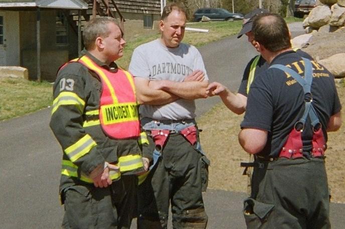 Deputy Chief Peacock serves as Incident Commander in 2006. Chief Scott Harold and Lieutenant Chris Andoloro also join in the tactics discussion. 