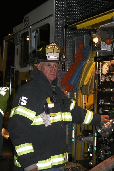 Lt. Murphy on the pump of 102