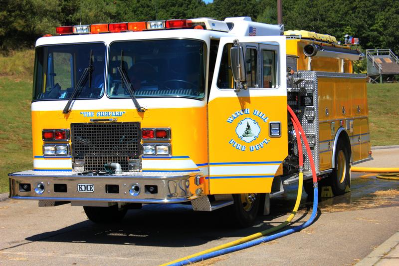 Engine 102 at live fire training at the Union Fire District Burn Building in September 2013. 